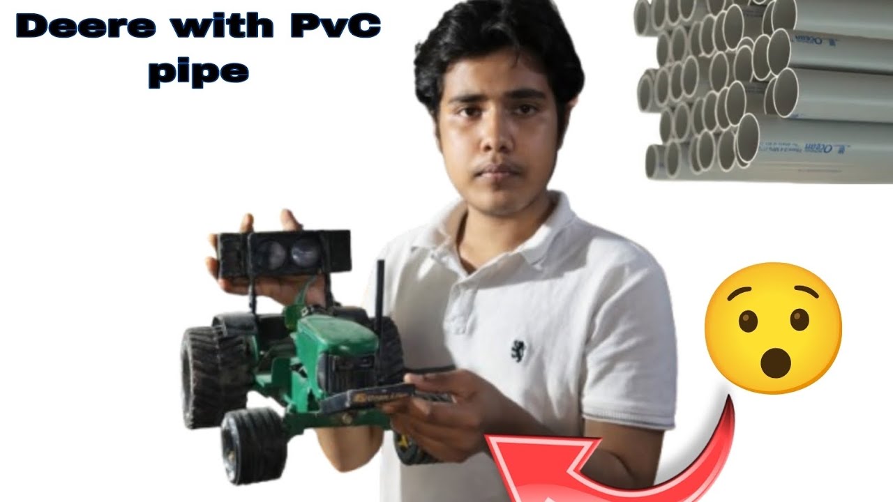 Making fully handmade John Deere tractor with PVC pipe 