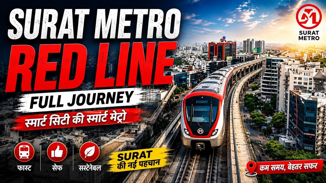 Surat Metro Red Line Progress Update |  Sarthana To Surat Railway station #GMRCL 