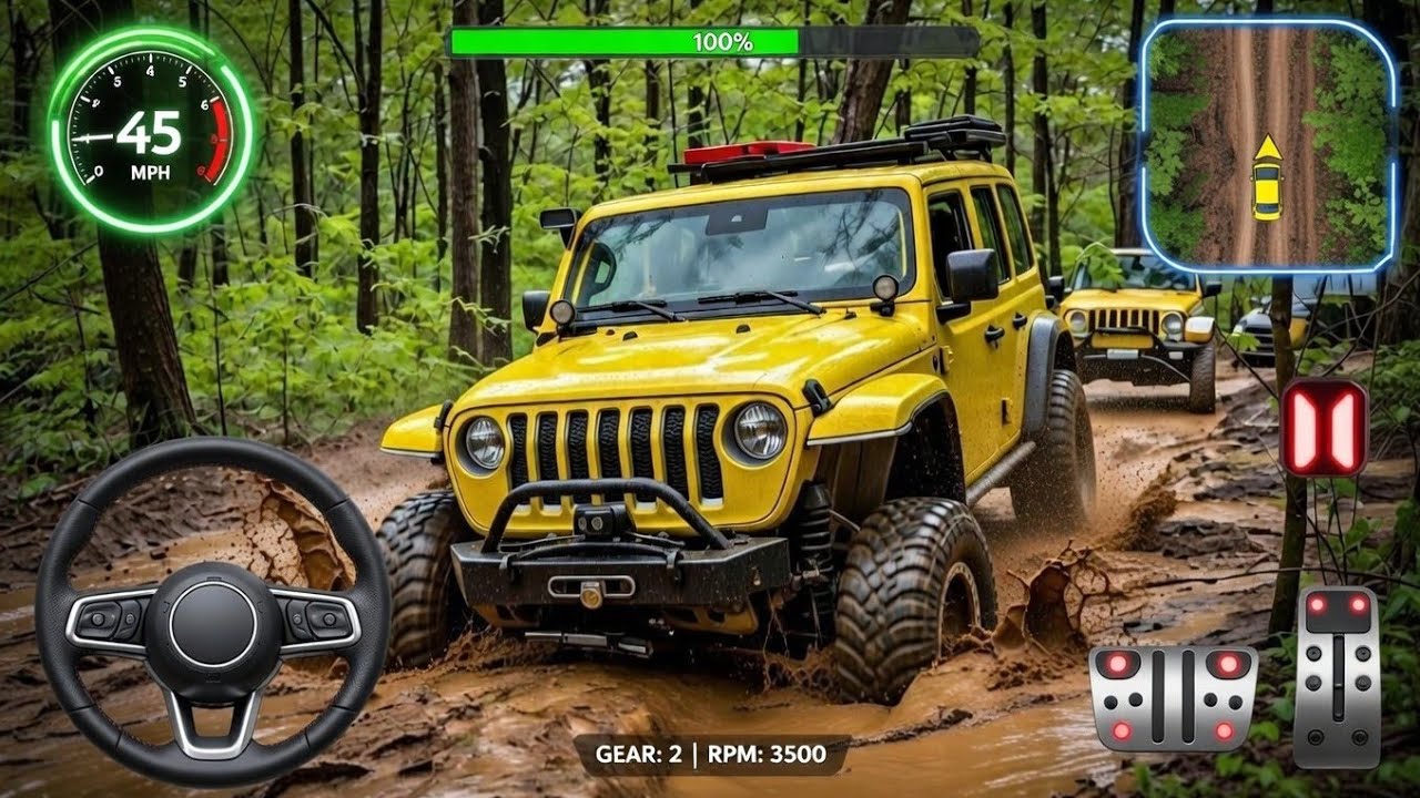 Extreme Offroad 4x4 Jeep Driving 😱 Mud Challenge Gameplay | offroad 4x4 jeep driving games gameplay