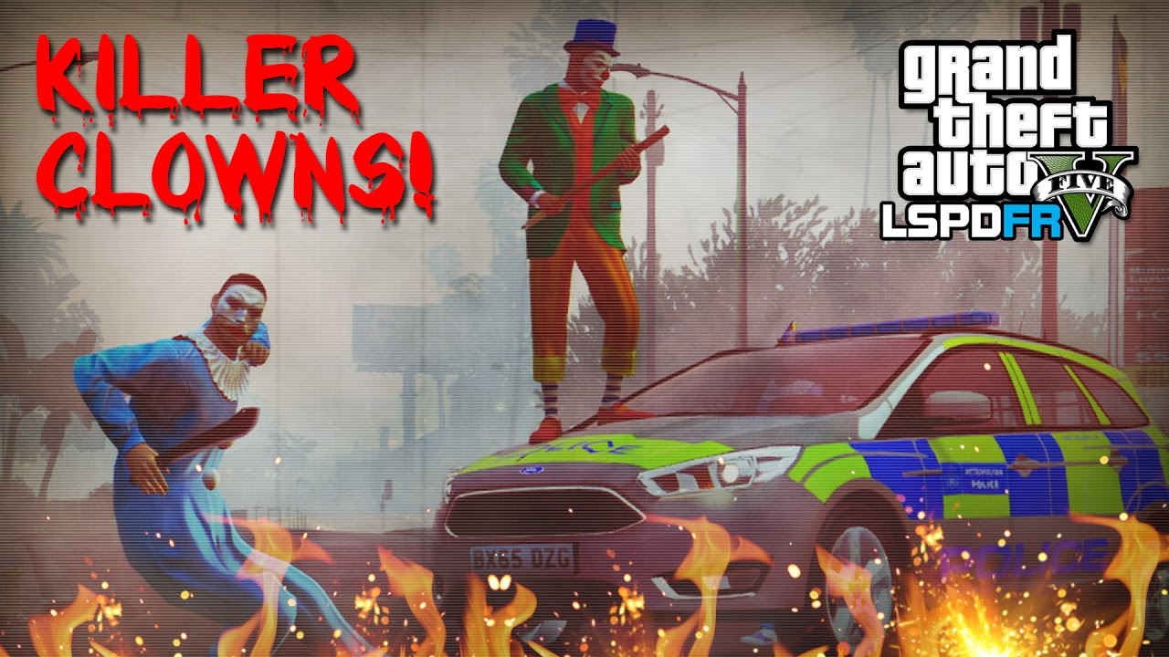 GTA 5 LSPDFR - HORRIFIC CLOWN AMBUSH! - The British way #70