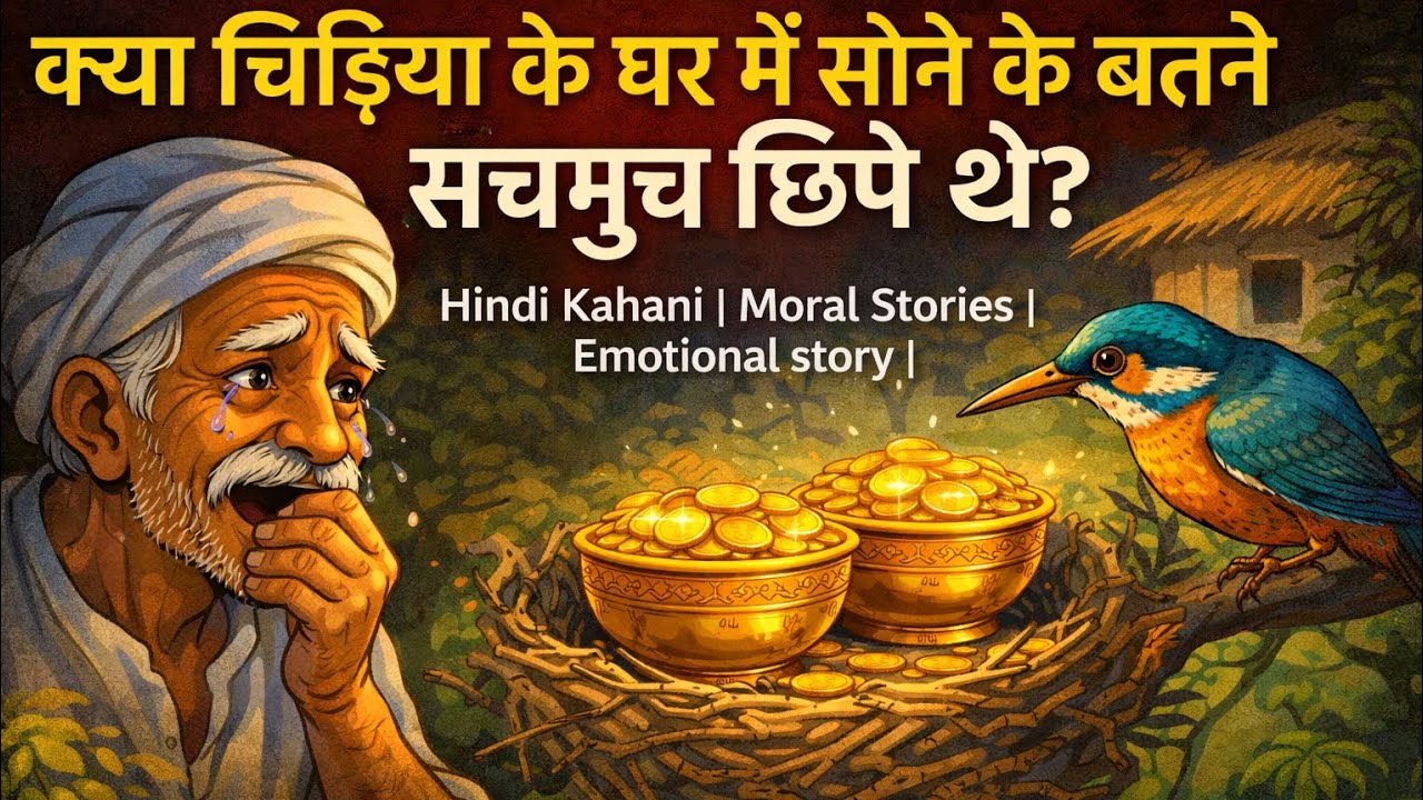 क्या चिड़िया के घर में सोने के बर्तन सचमुच छिपे थे? Hindi Kahani | Moral Stories | Emotional story |