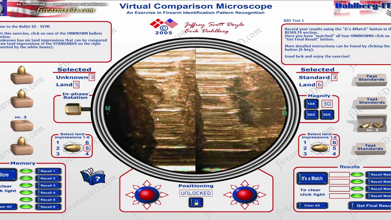 Учебное пособие по идентификации пуль (BID VCM)