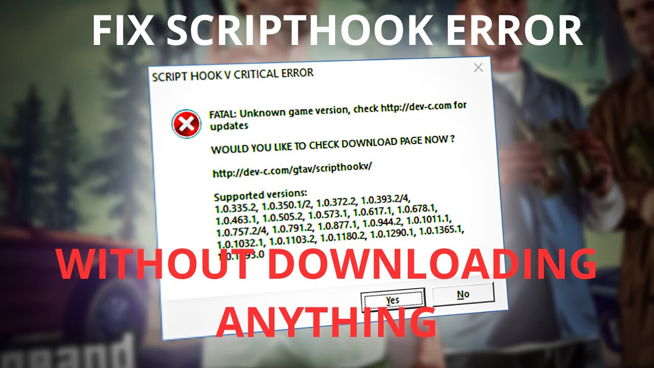 Как исправить критическую ошибку Script Hook V в GTA 5 | Без скачивания чего-либо