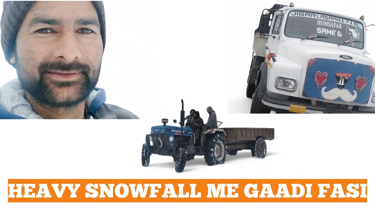 Heavy snow fall me gaadi fasi