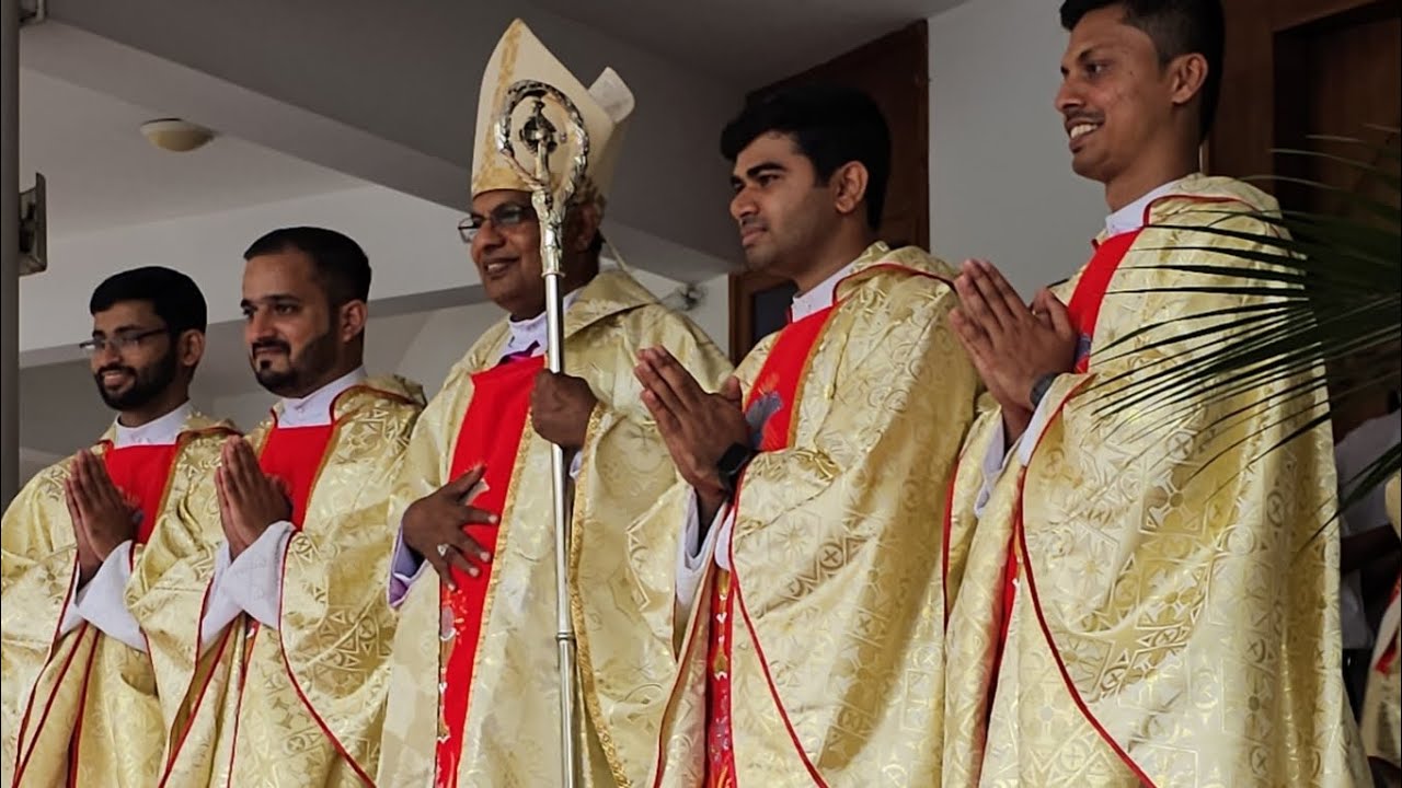 Priestly Ordination of 4 Jesuit Deacons Maxim Dsouza & others by Bishop Peter Paul Mangaluru
