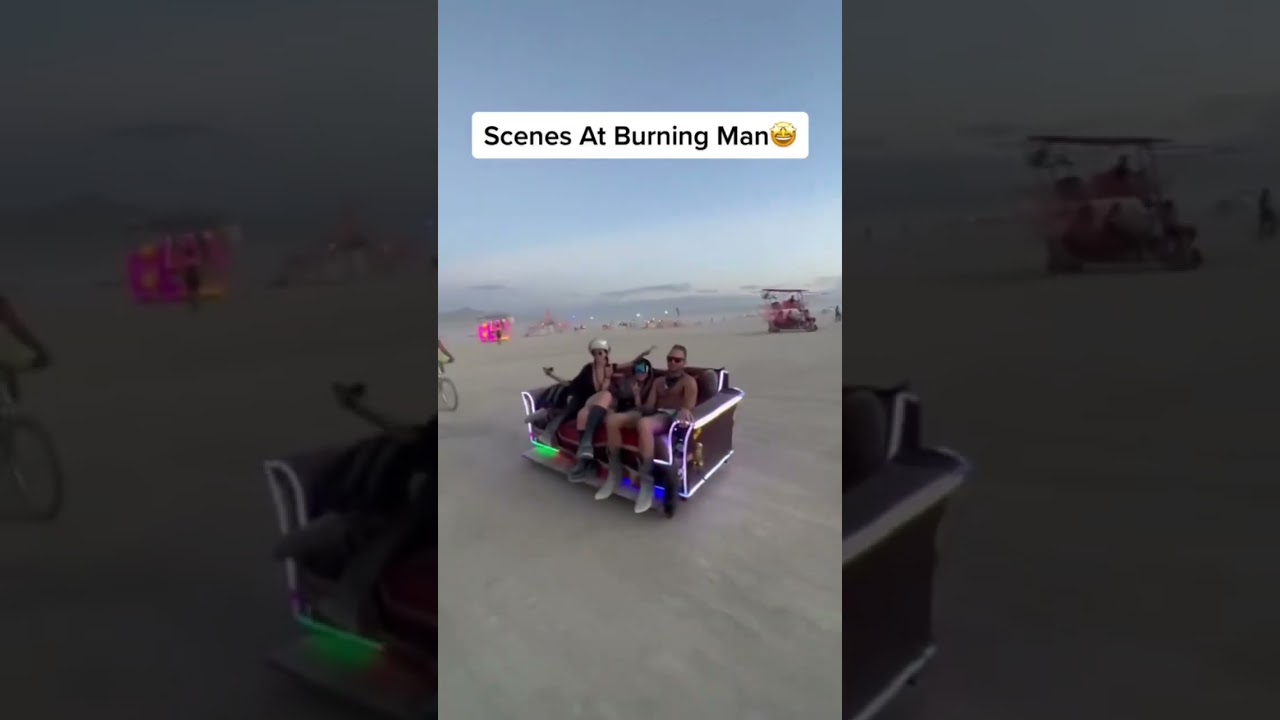 🔥Burning man festival, ride on the couch with music 