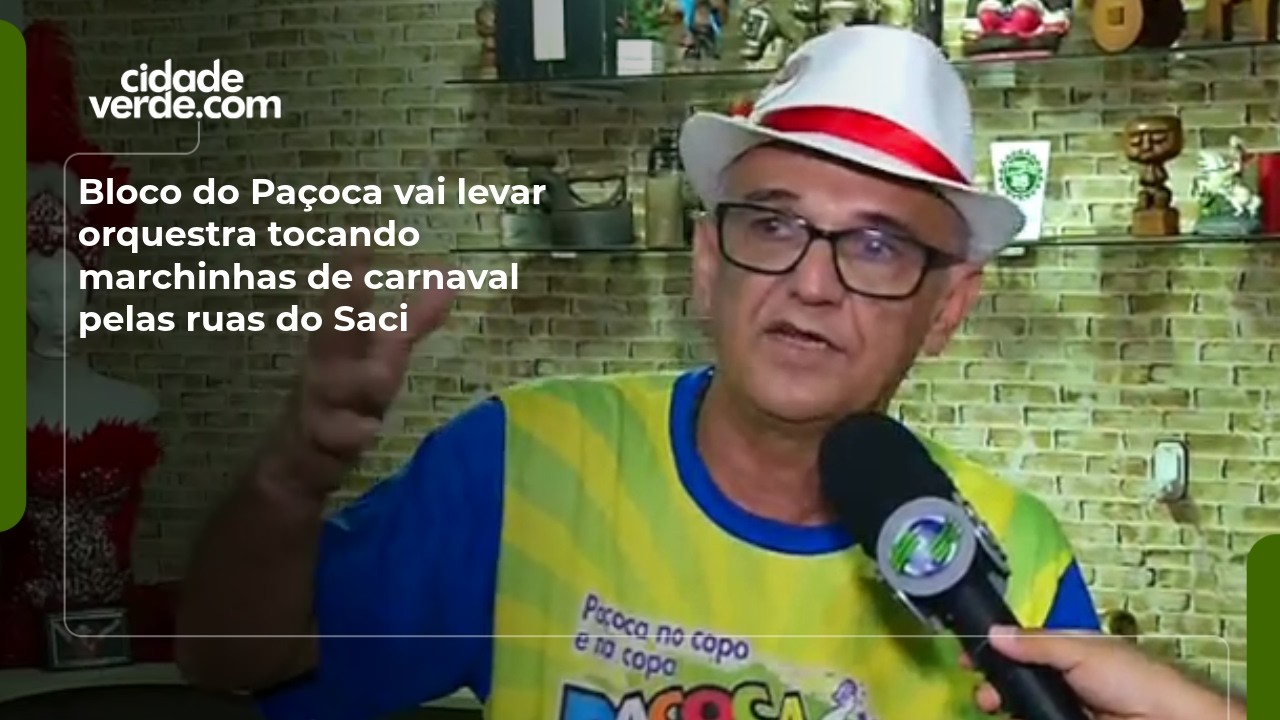 Bloco do Paçoca vai levar orquestra tocando marchinhas de carnaval pelas ruas do Saci
