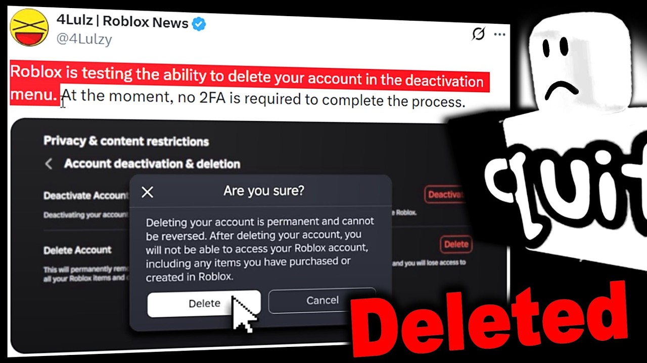 О чём они вообще думали??? (Кнопка удаления аккаунта Roblox)