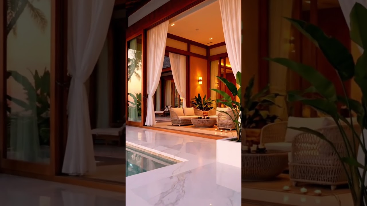 &ldquo;Golden hour feels different in paradise.&rdquo;#TropicalVilla #AestheticVideo #GoldenHourVibes