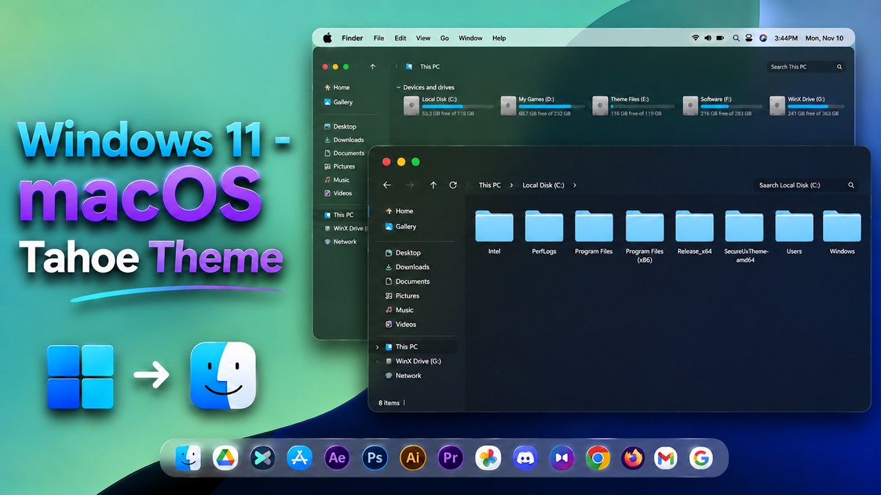 Transform Your Windows 11 into macOS Tahoe Look | Ultimate Customization 2025