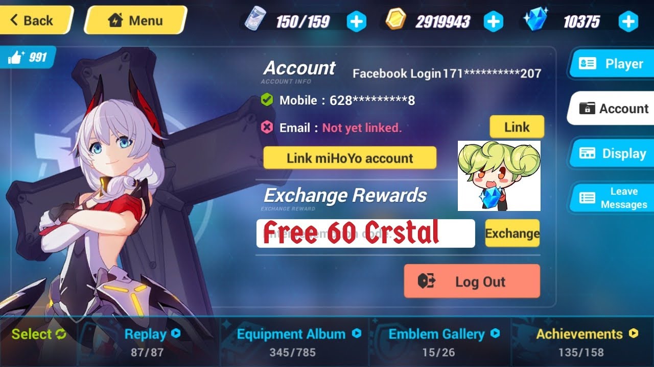 (FREE 60 CRYSTAL!!) New - Exchange Code [Honkai Impact 3 SEA]