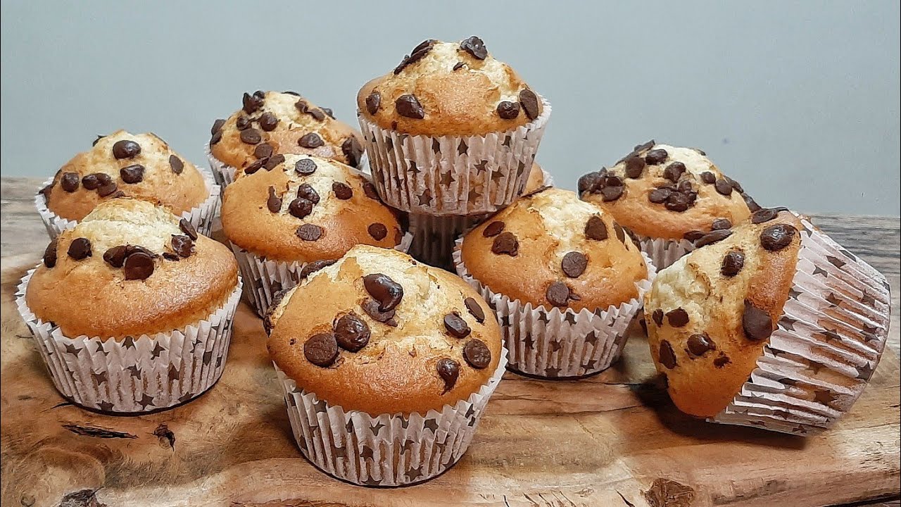 Recette des Muffins aux pépites de chocolatببيضة واحدة فقط