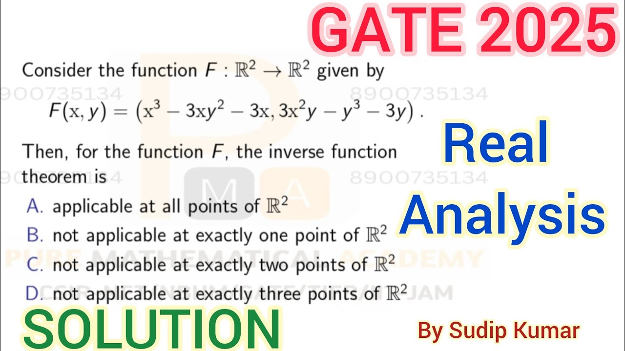 GATE 2025 Mathematics Real Analysis Solution | Function of Several Variables PYQ Solution | Q.No 21