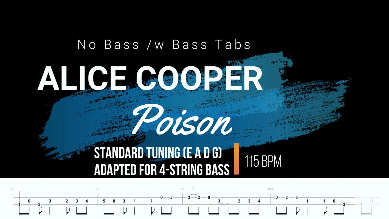 Alice Cooper - Poison (No Bass w/ Bass Tabs)