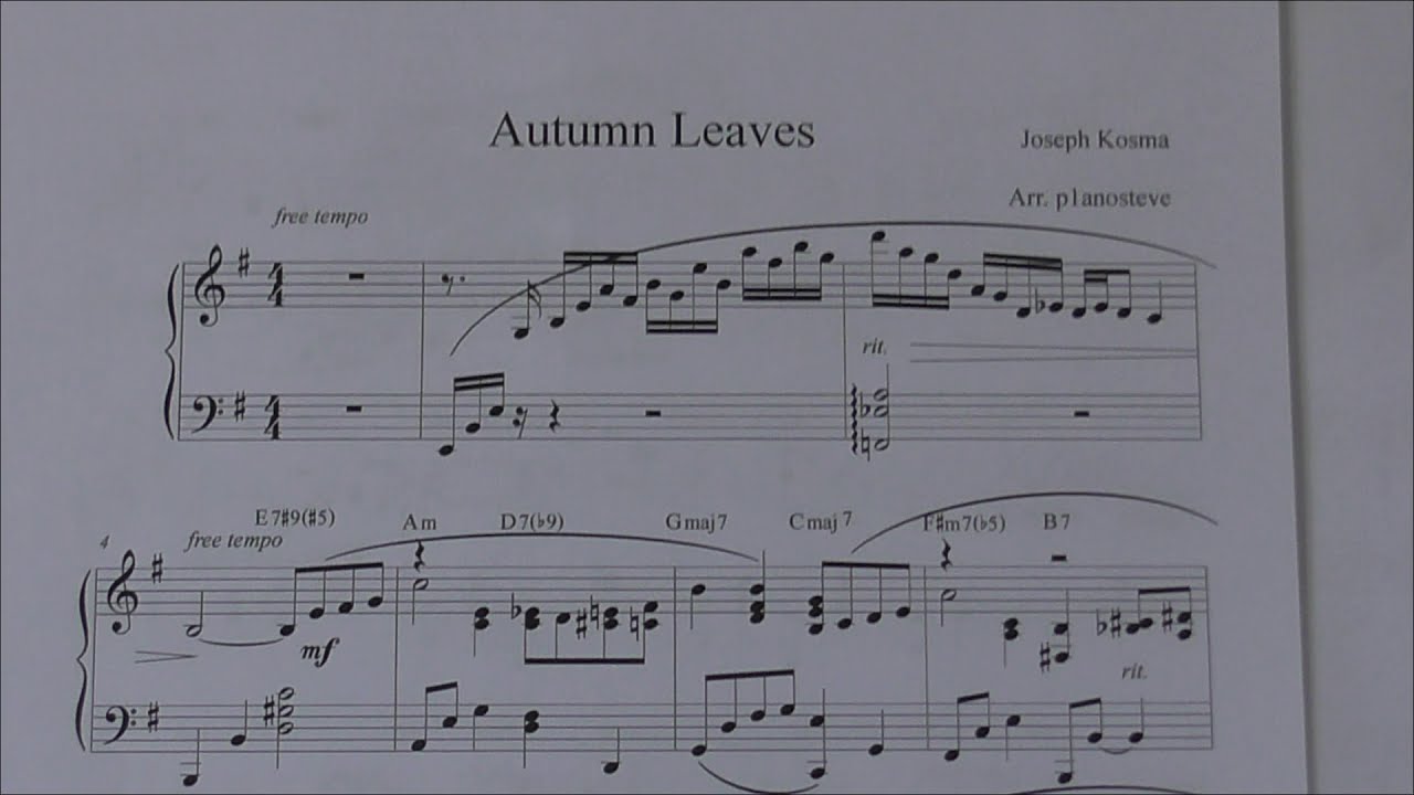 Autumn Leaves : Piano Arrangement