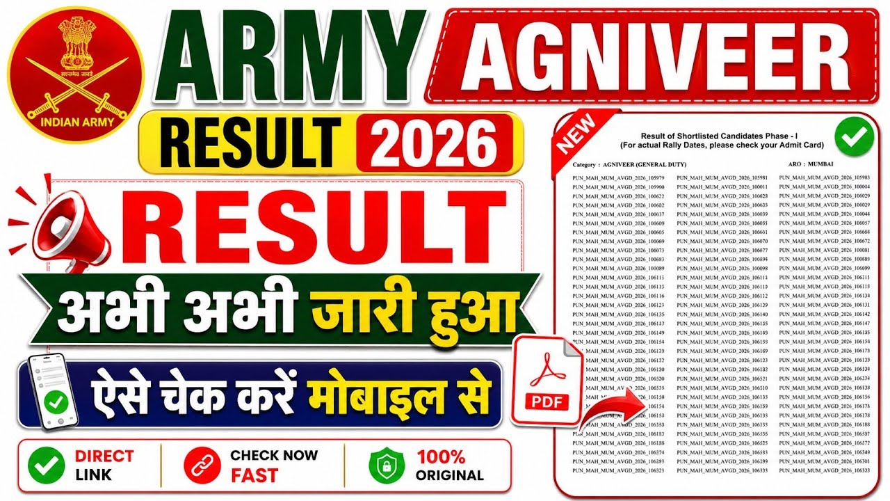 Army Agniveer CEE Result 2026 ? Army Agniveer Result 2026 ? Agniveer Result 2026 Kaise Check Kare 