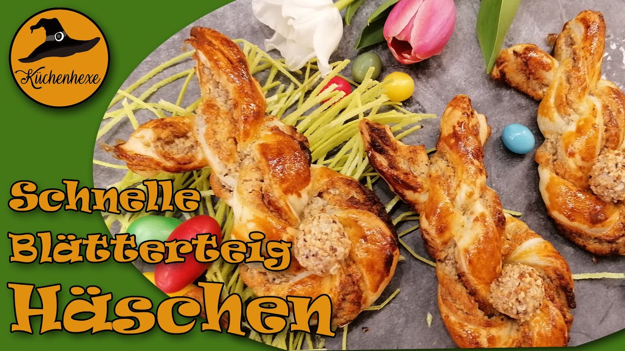 Schnelle Blätterteig Osterhasen