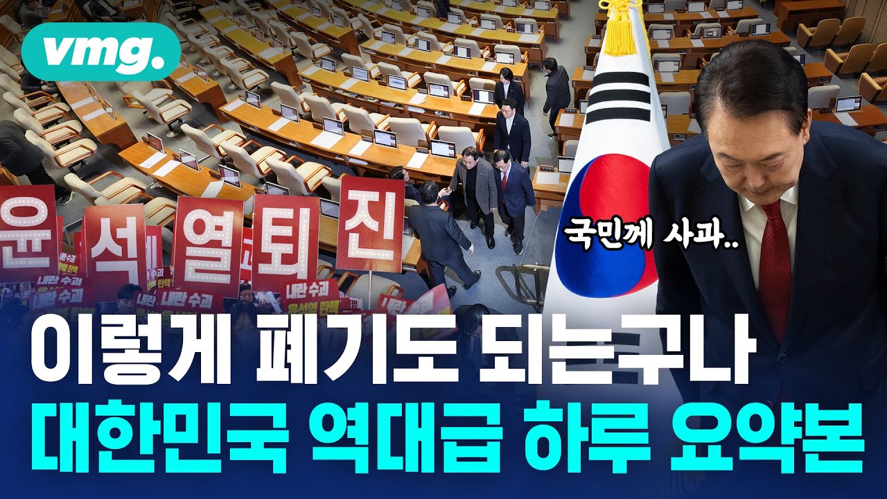 그냥 나가버린다고? 탄핵소추안 '부결'도 아니고 '폐기'시켜버린 오늘자 국회… / 비디오머그