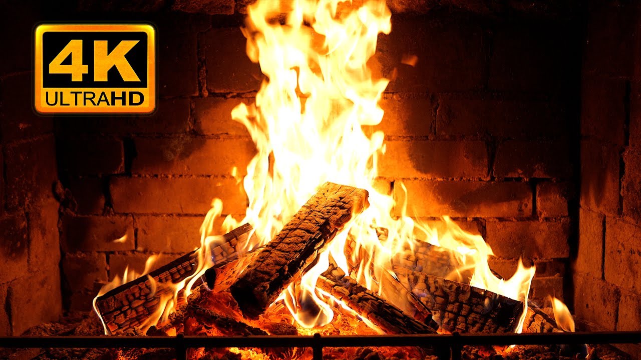 🔥 Fireplace 4K UHD! Fireplace with Crackling Fire Sounds. Fireplace Ambience