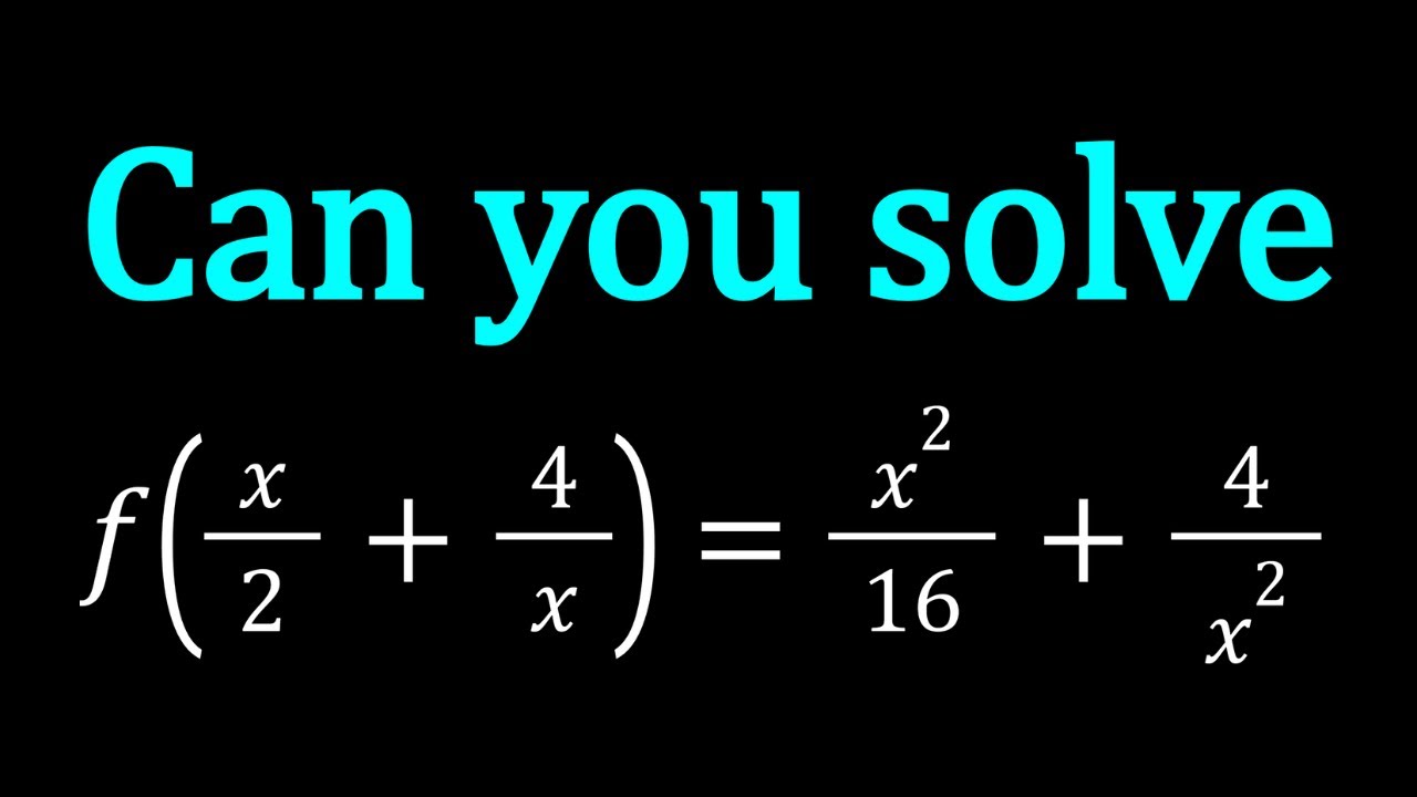 A Nice And Easy Functional Equation