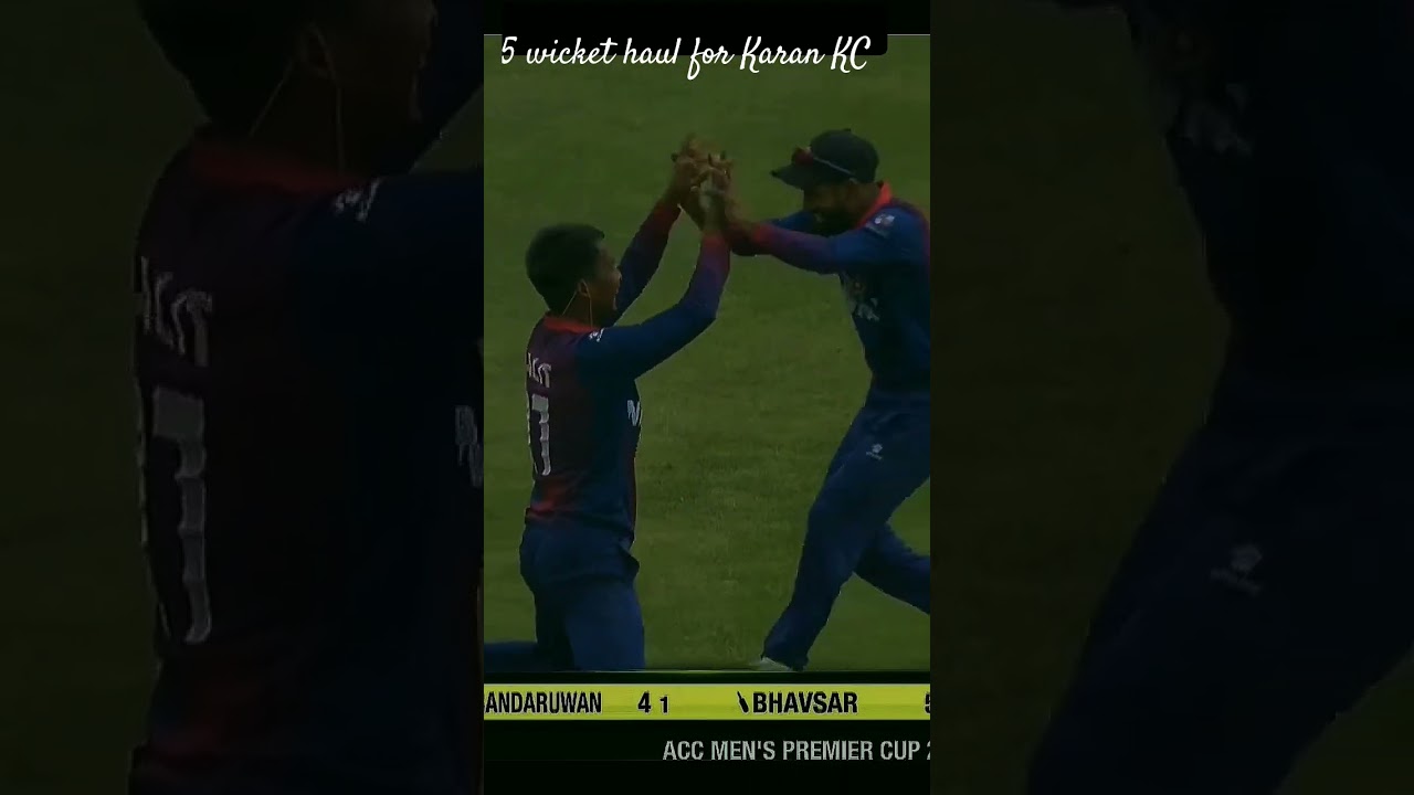 5 wicket haul for Karan Kc. #nepvskwt #CAN #weCAN #Nepal @cricketassociationofnepal #karankc #viral
