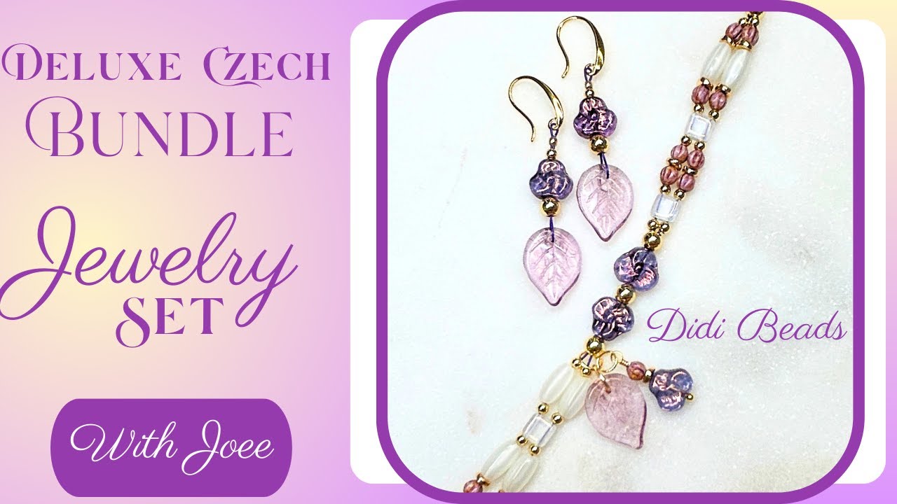 Make A Winter Lilac Jewelry Set With Czech Beads