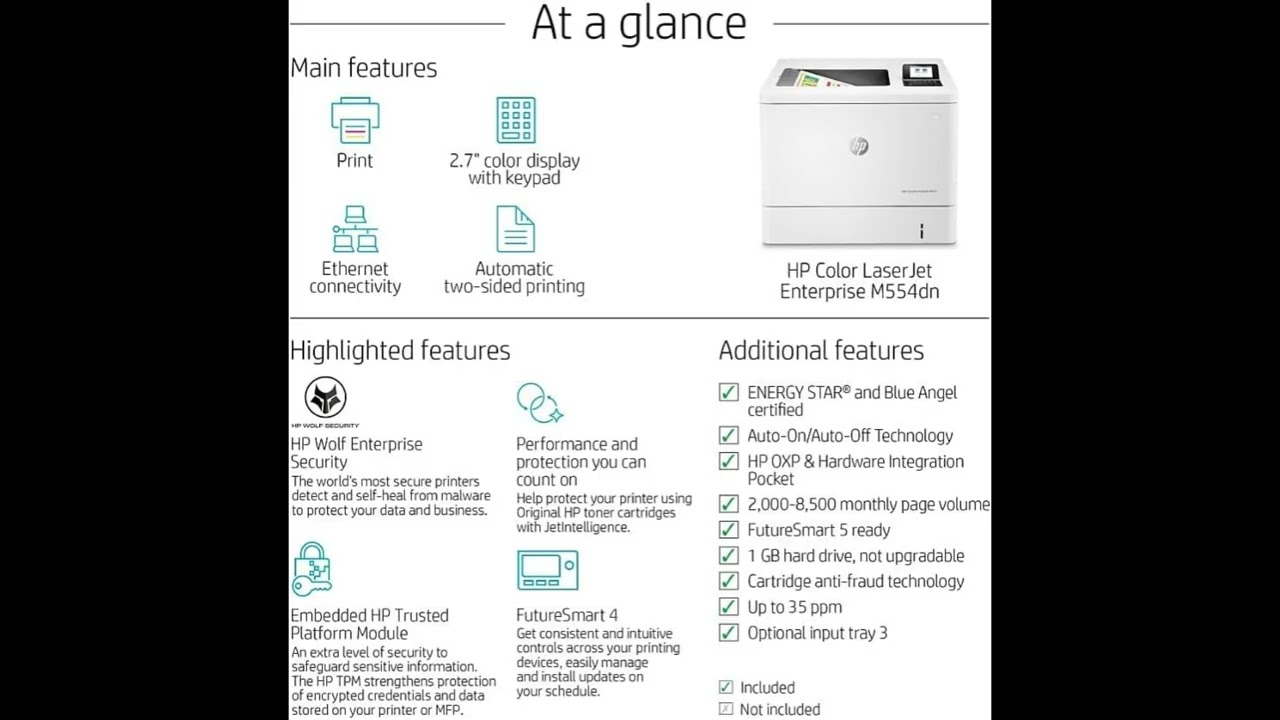 HP Color LaserJet Enterprise M554dn Review | Fast Duplex Color Printer  for Office Use