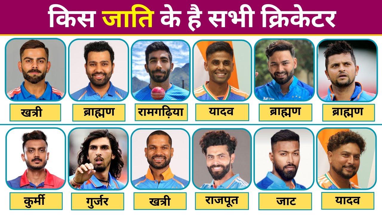 जानिए किस जाति के है सभी भारतीय क्रिकेटर | Cast of All Indian Cricketers | Indian Cricketer Cast 🏏
