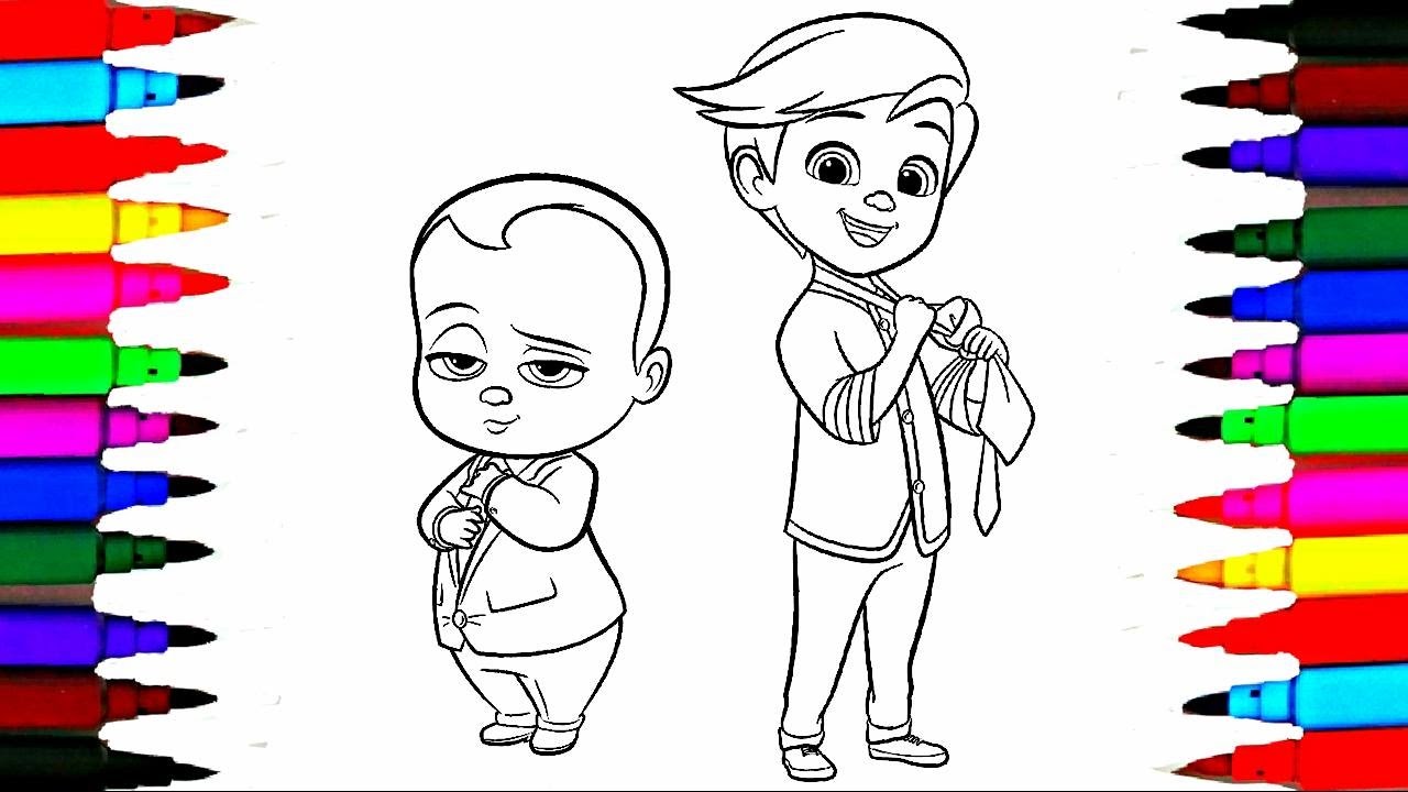Colours For Kids Boss Baby Coloring Pages l Dreamworks Drawing Pages Videos To Learn Color