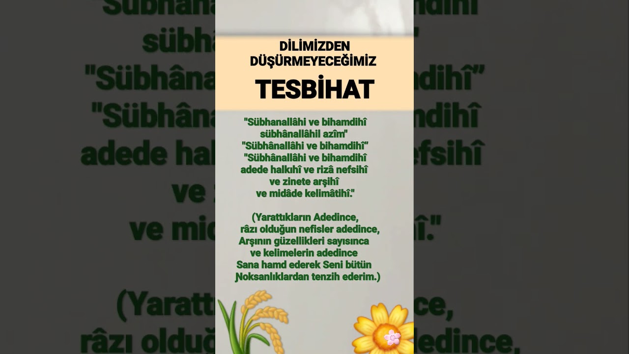 tesbihat #dua #g&uuml;zels&ouml;zler