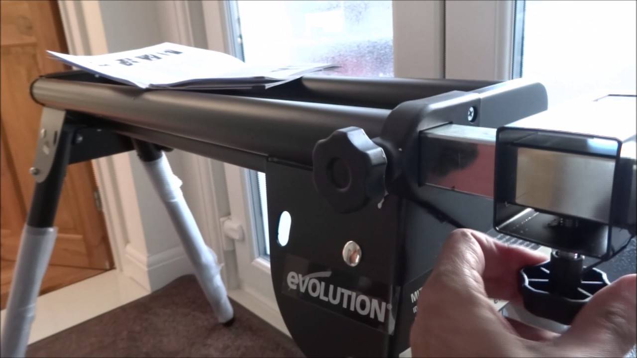 Unboxing and setup of an Evolution 800B Mitre Saw Stand with Extension Arms