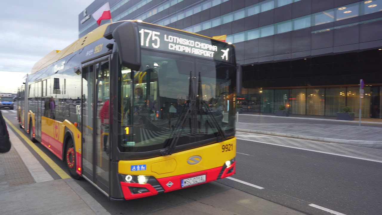 Poland, Warsaw, bus 175 ride from Sasanki to Warsaw Chopin Airport