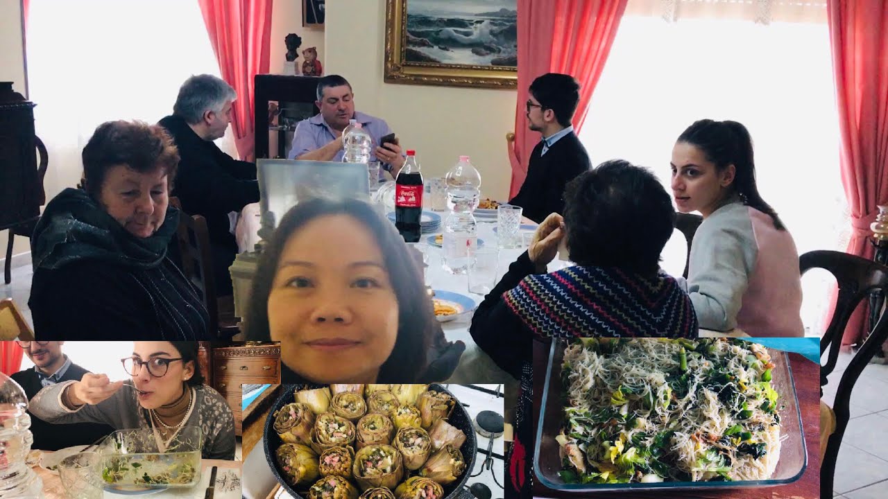 แม่บ้านในต่างแดน แบกอาหารไทยไปทุกที ครอบครัวฝรั่งชอบอาหารไทยมากMy lunch with family in Italy