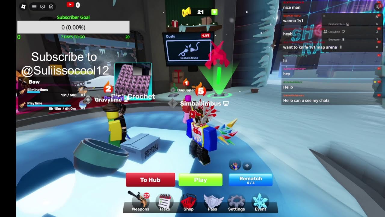 Playing Roblox Rivals with my subscribers