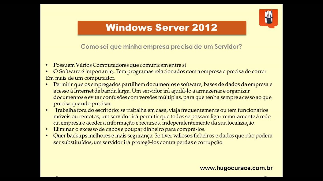 Curso de Windows Server 2012 - Aula 01   Introdução