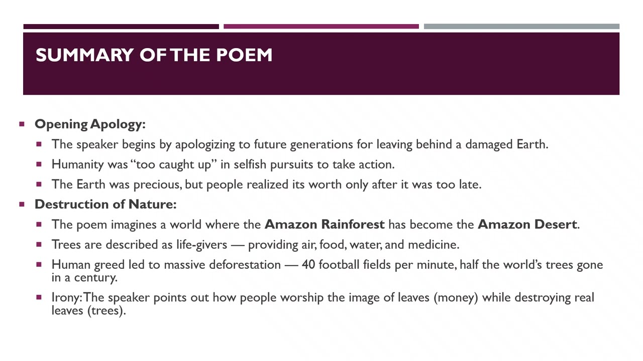 Unit 13 – Dear Future Generations