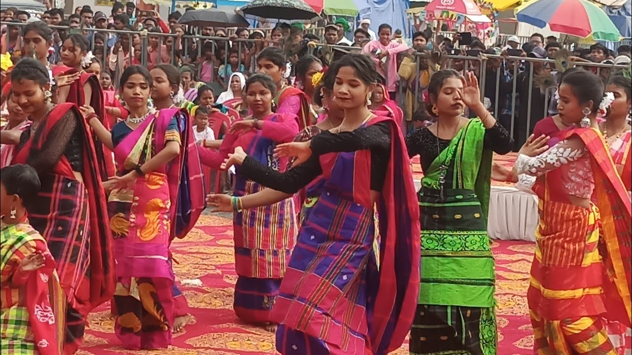 कॉलेज की छात्राओं द्वारा संथाली डांस वीडियो राजकीय जनजातीय हिजला मेला दुमका 21 फरवरी 2025