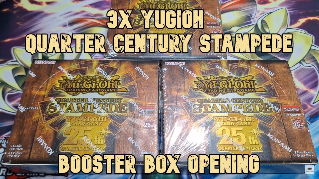 3x Yugioh Quarter Century Stampede Booster Box Pack Opening - Hunting QCR Skull Servant