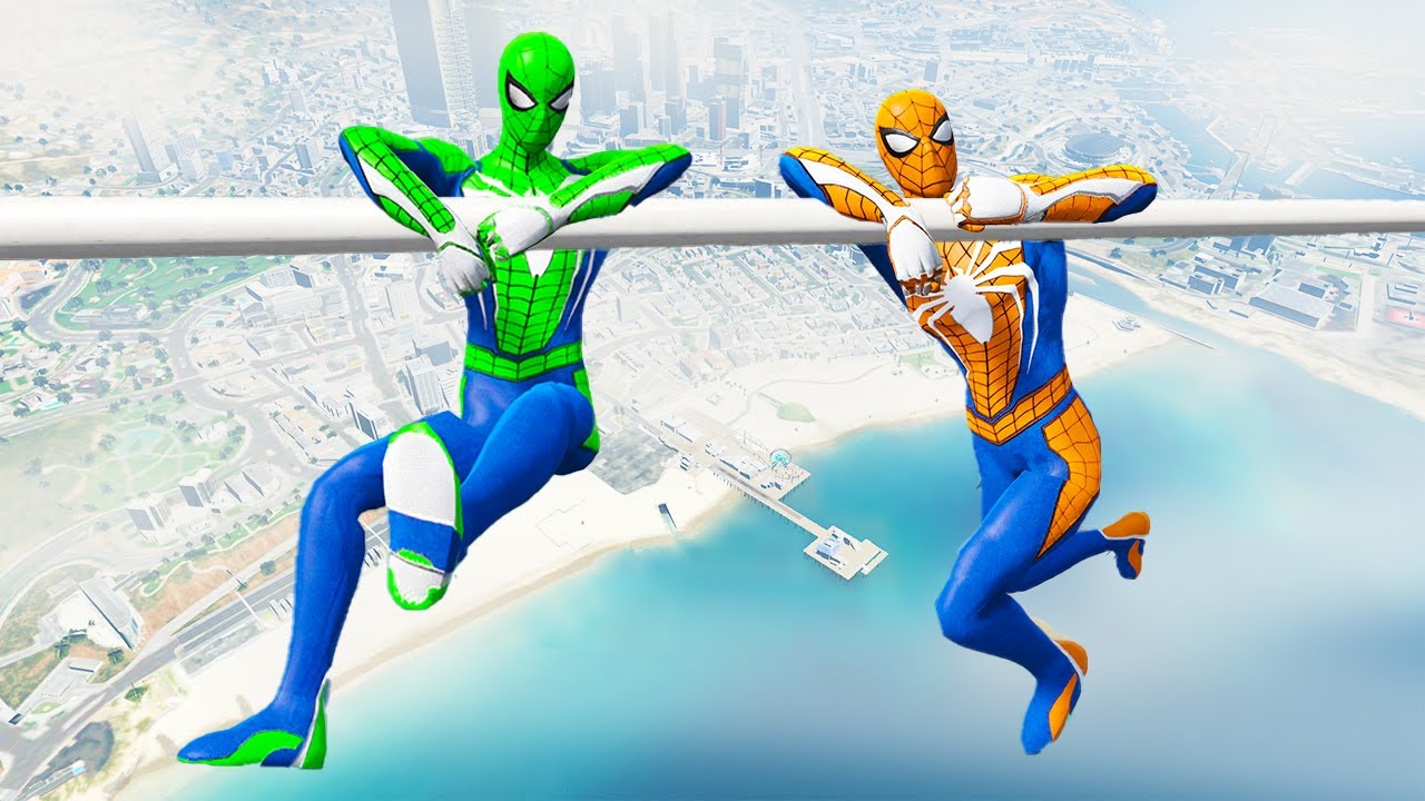 SPIDERMAN CRAZY JUMPS/FALLS #18 (GTA 5 Spider-Man Fails)