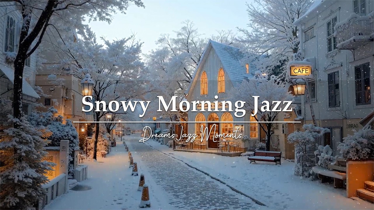 Warm Winter Jazz in a Peaceful Snowy Coffee Town ☕ Relaxing Morning Jazz to Start the Day Gently