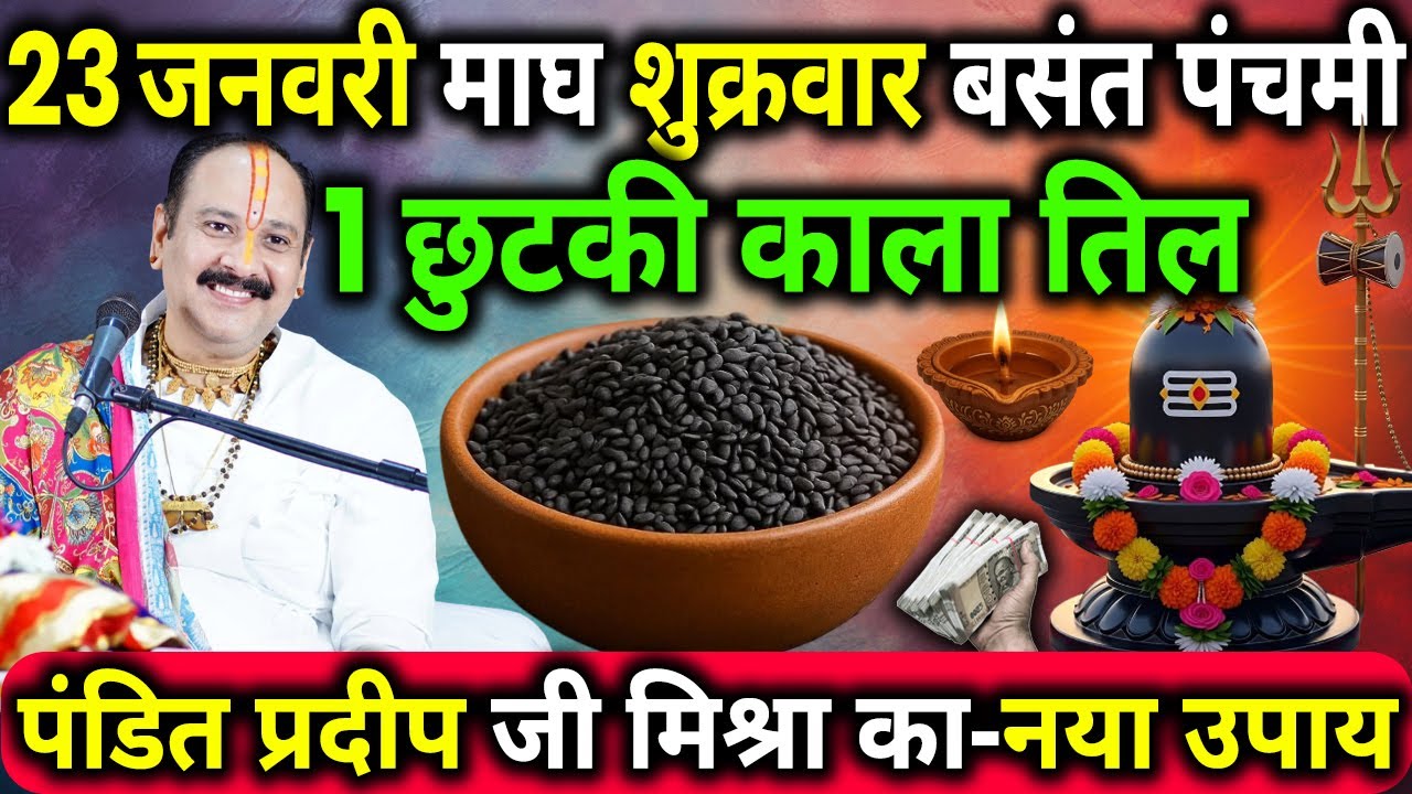 23 जनवरी माघ शुक्रवार बसंत पंचमी के दिन 1 छुटकी काला तिल वाला उपाय जरुर करे || Pradeep Ji Mishra
