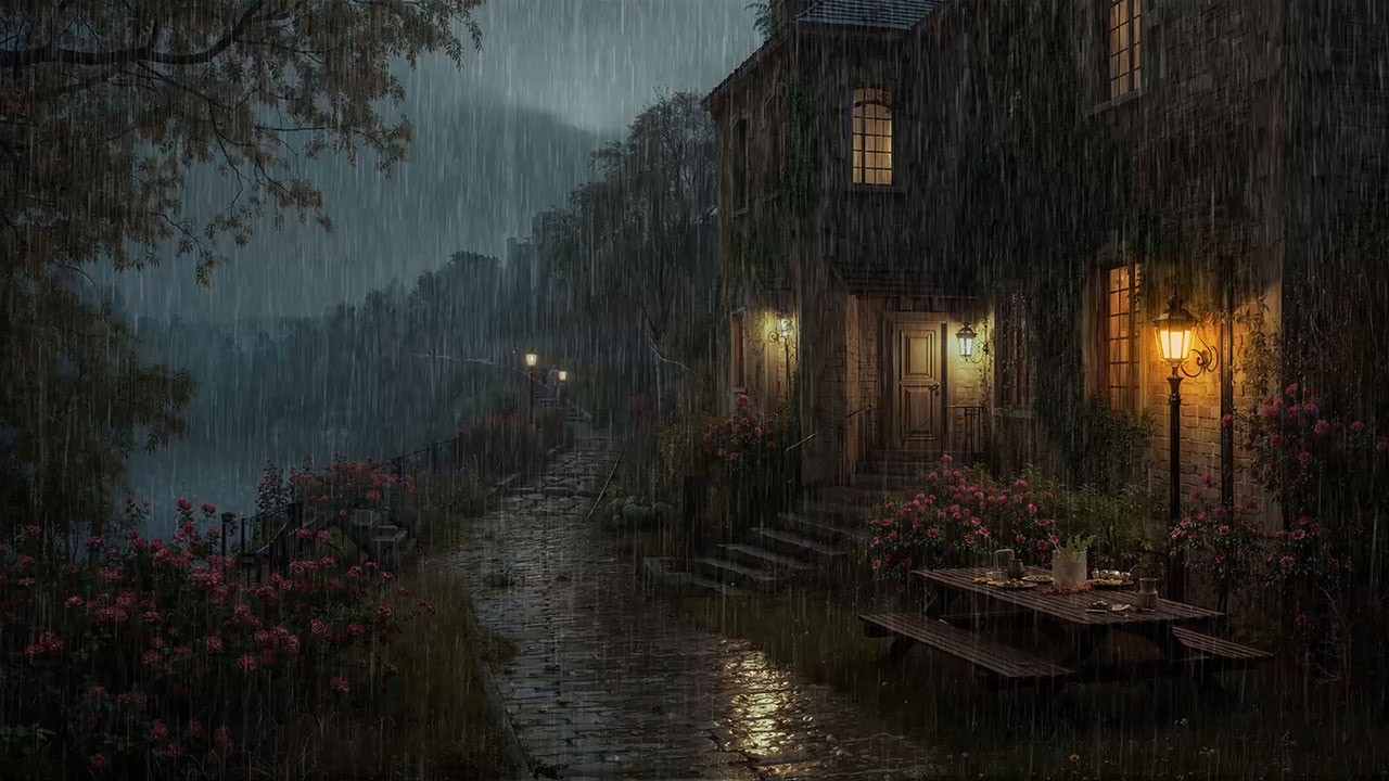 𝐀 𝐅𝐨𝐫𝐠𝐨𝐭𝐭𝐞𝐧 𝐕𝐢𝐥𝐥𝐚𝐠𝐞 𝐒𝐭𝐫𝐞𝐞𝐭 𝐆𝐥𝐨𝐰𝐢𝐧𝐠 𝐓𝐡𝐫𝐨𝐮𝐠𝐡 𝐑𝐚𝐢𝐧 𝐀𝐧𝐝 𝐒𝐢𝐥𝐞𝐧𝐜𝐞 | 𝐃𝐚𝐫𝐤 𝐀𝐜𝐚𝐝𝐞𝐦𝐢𝐚 𝐀𝐦𝐛𝐢𝐞𝐧𝐭 𝐏𝐢𝐚𝐧𝐨