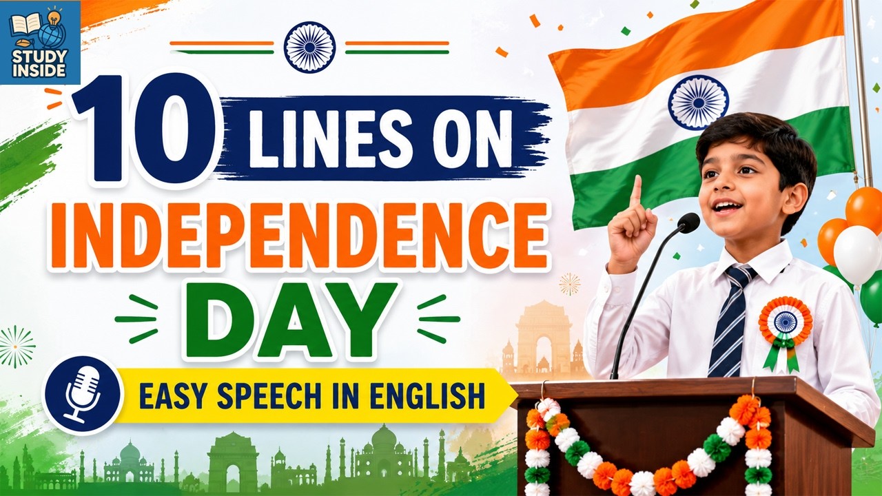 🇮🇳 10 Lines on Independence Day in English | 🎤 Easy Speech for School Students | 🇮🇳 15 August Speech