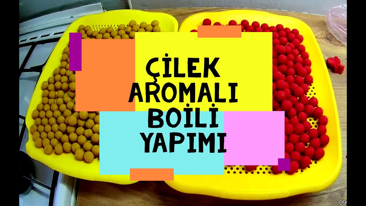🍓🍓 Çilek Aromalı Boili 🍓🍓 - Boili yuvarlama tahtası - #carpfishing #fishing #carpbait #boilies #rig