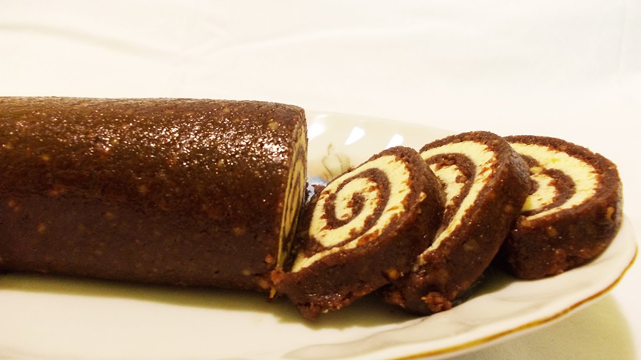 Ruladă cu Nucă (Fără coacere) / No-Bake Walnut Roll