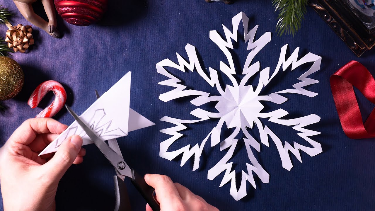 Як зробити сніжинку з паперу ❄️ Простий покроковий майстер-клас для початківців