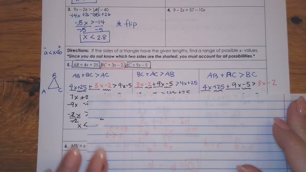 Triangle Inequalities with Algebra (5.12)