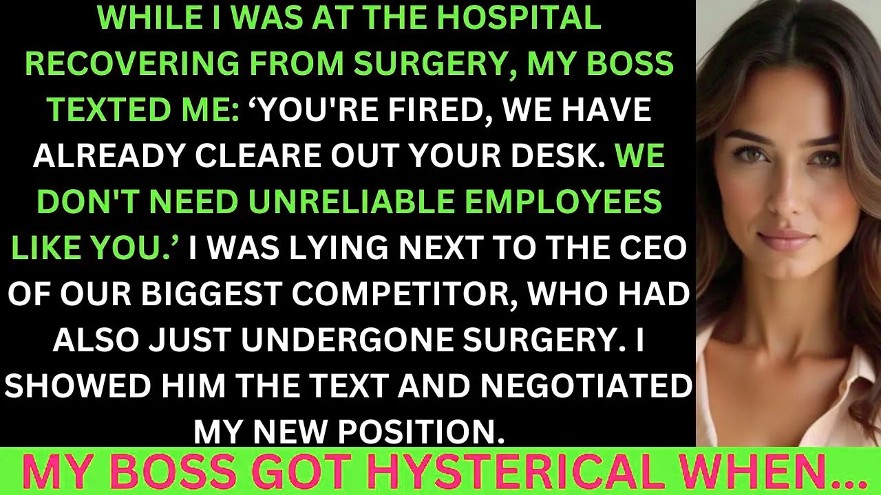 Got Fired By Text While I Was In The Hospital Recovering, But The CEO Of Our Biggest Competitor...