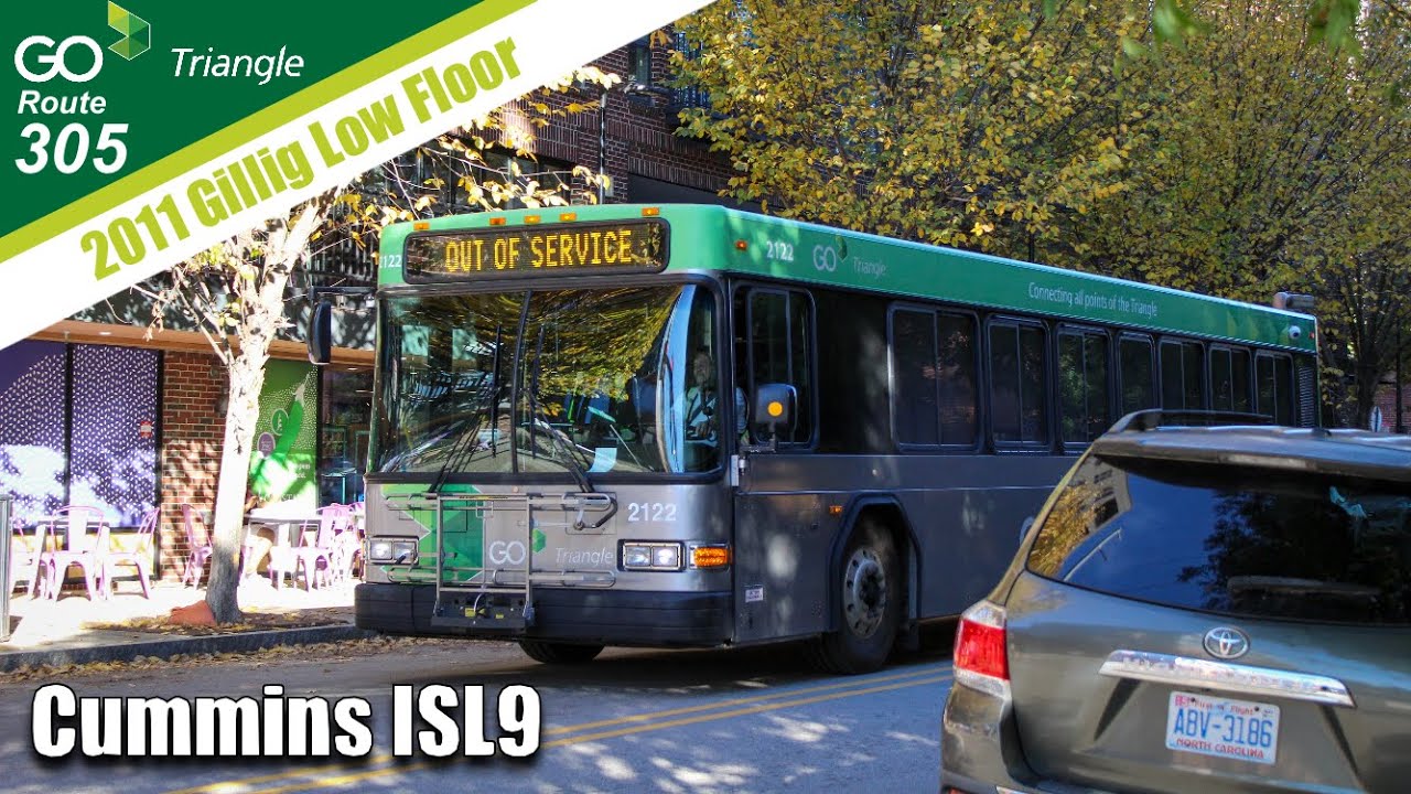 2011 Gillig Low Floor on GoTriangle Route 305 (Cummins ISL9)