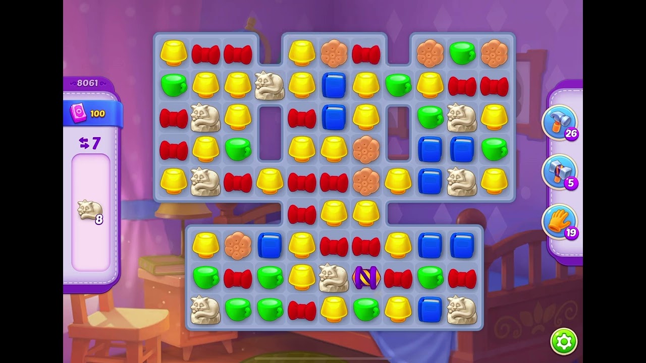 HomeScapes Level 8061 no boosters (15 moves)